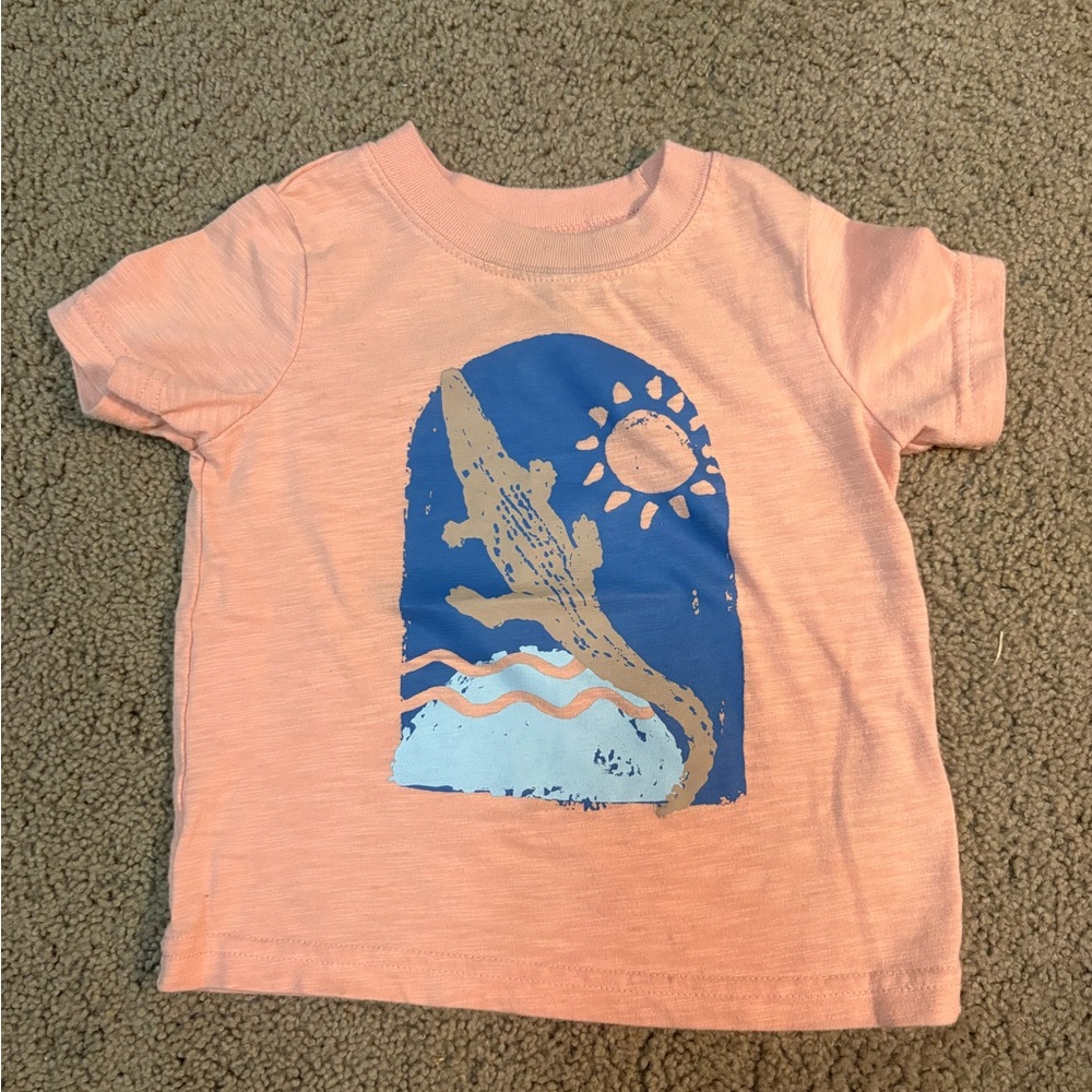 Carter's Peach Short-Sleeve Tee with Blue Ocean Graphic